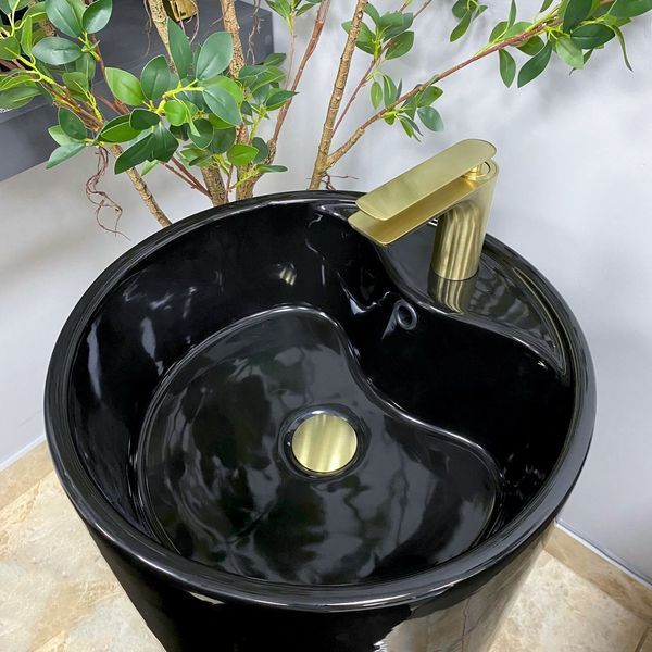Умивальник (раковина) VBI AGRIENTO BLACK GLOSSY підлоговий VBI-019005 фото