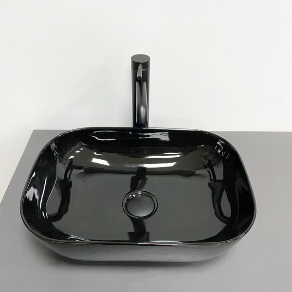 Умивальник (раковина) VBI RAVENNA BLACK GLOSSY накладний VBI-011227 фото