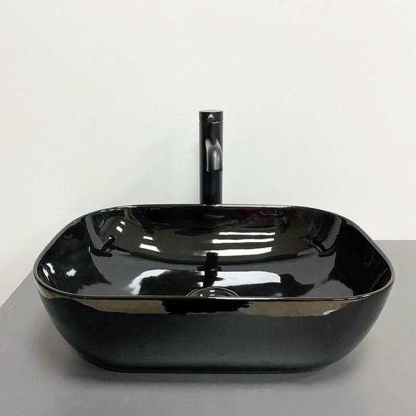Умивальник (раковина) VBI RAVENNA BLACK GLOSSY накладний VBI-011227 фото