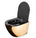 Підвісний унітаз REA CARLO FLAT MINI GOLD BLACK * REA-C8990 фото 4