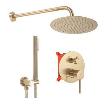 Душова система REA LUNGO BRUSHED GOLD + BOX прихованого монтажу REA-P4160 фото