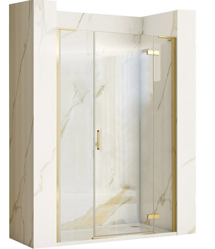 Душові двері REA HUGO 130 BRUSHED GOLD розстібна REA-K6610+REA-K8413 фото