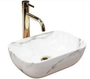 Умивальник (раковина) REA BELINDA MINI SHINY AIAX накладний мармур REA-U6505 фото