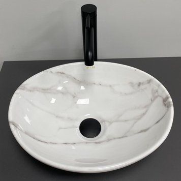 Умивальник (раковина) VBI PARMA CALCATTA GLOSSY накладний VBI-011024 фото