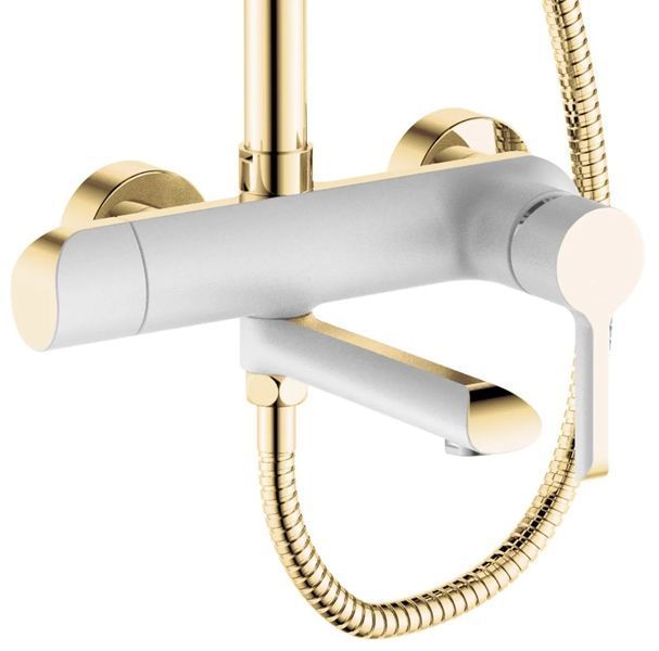 Душовий гарнітур REA MELIA GOLD WHITE з виливом REA-P2406 фото