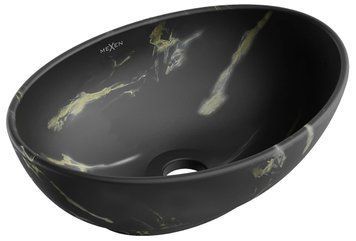 Умивальник (раковина) MEXEN ELZA BLACK MARBLE MATТ накладний MEX-21014084 фото
