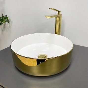Умивальник (раковина) VBI PRATO GOLD WHITE накладний VBI-011415 фото