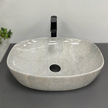 Умивальник (раковина) VBI OLBIA GREY STONE GLOSSY накладний VBI-014302 фото
