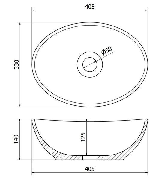 Умивальник (раковина) MEXEN ELZA BLACK MARBLE MATТ накладний MEX-21014084 фото