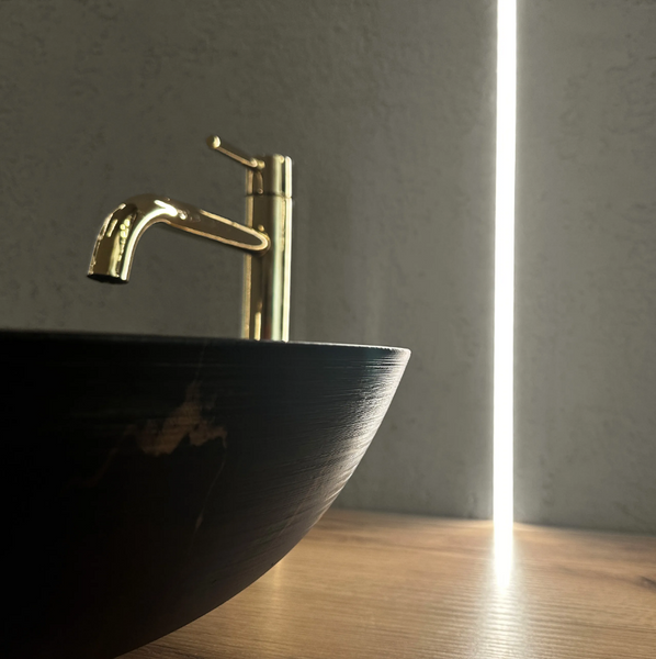 Умивальник (раковина) REA STELLA BLACK MARBLE BRUSHED накладний REA-U9086 фото
