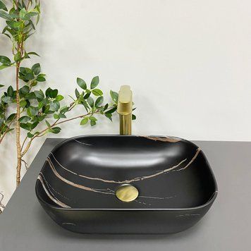 Умивальник (раковина) VBI RAVENNA BLACK STONE MATT накладний VBI-011214 фото