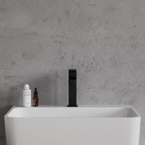 Змішувач для умивальника Omnires Baretti black mat (BA7810BL) SN7310CR фото