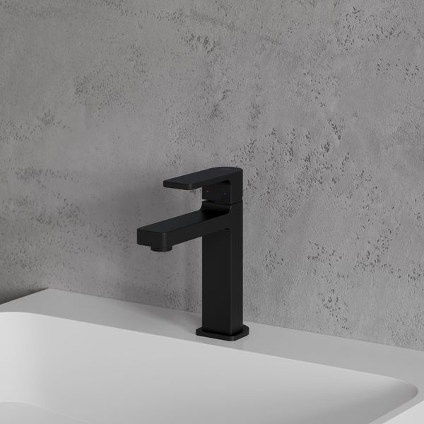 Змішувач для умивальника Omnires Baretti black mat (BA7810BL) SN7310CR фото