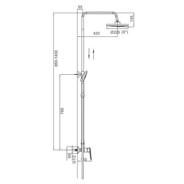 Душева система Frap F2449-20, перемикач на лійку, 3 режими, білий/хром F2449-20 фото