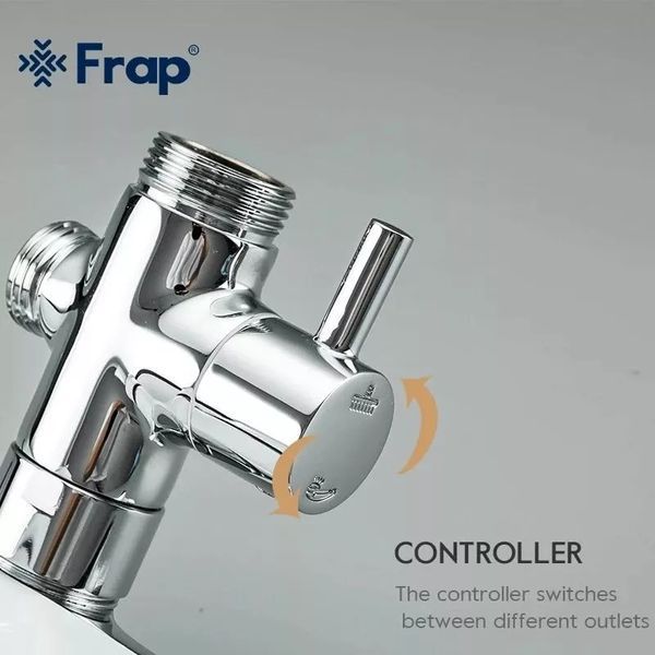 Душева система Frap F2449-20, перемикач на лійку, 3 режими, білий/хром F2449-20 фото