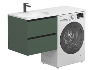 Тумба підвісна LUMO Ліс зелений з умивальником LAKE 1250 L Miraggio 8815240 фото