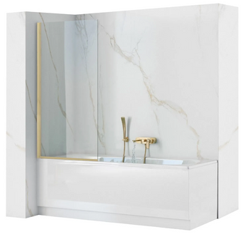 Шторка для ванни REA ELEGANT 70 BRUSHED GOLD постійна REA-W6600 фото