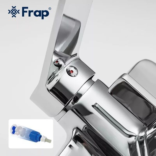 Душева система Frap F2461, поворотний вилив - перемикач на лійку, 3 режими, білий/хром F2461 фото
