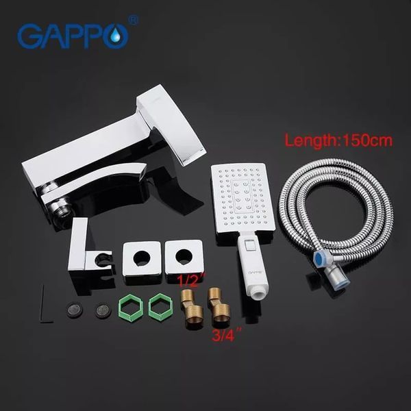 Змішувач для ванни GAPPO G3207-8, білий/хром G3207-8 фото