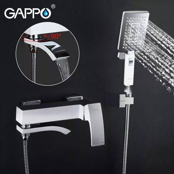 Змішувач для ванни GAPPO G3207-8, білий/хром G3207-8 фото