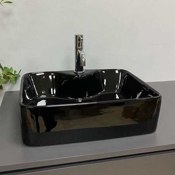 Умивальник (раковина) VBI FORLI BLACK GLOSSY накладний VBI-011106 фото