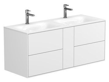 Тумба підвісна SPACE Біла soft-touch з умивальником JESSEL 1200 D Miraggio 8815425 фото