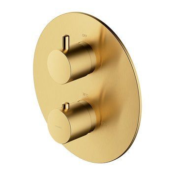 Змішувач для ванни та душу прихованого монтажу з термостатом Omnires Y brushed brass (Y1236ROBSB) Y1236ROBSB фото