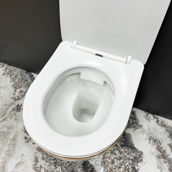 Підвісний унітаз VBI VULCANO WHITE GOLD EDGE VBI-020402 фото