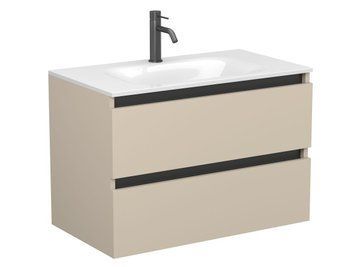 Тумба підвісна NATURA кашемір, МДФ, з умивальником JESSEL 800 Miraggio 8814863 фото
