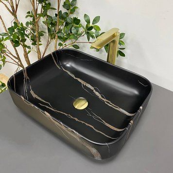 Умивальник (раковина) VBI PALERMO BLACK STONE MATT накладний VBI-012306 фото