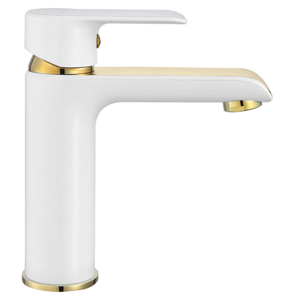 Змішувач для раковини (умивальника) REA BLOOM WHITE GOLD низький REA-B9919 фото