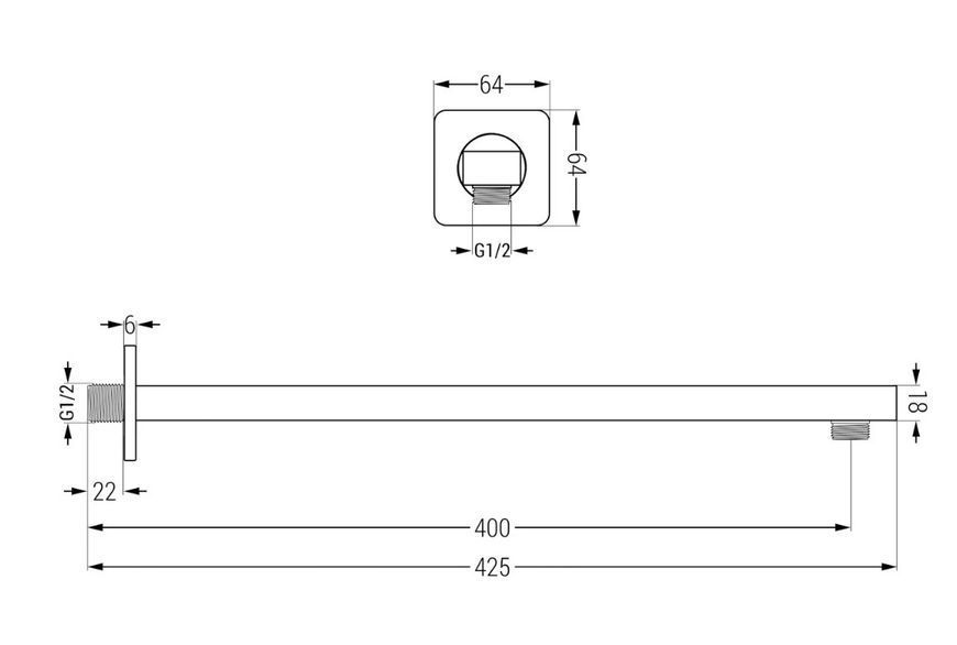 Душова система REA BRITO CHROME з термостатом + BOX прихованого монтажу REA-P0801KPL-D фото