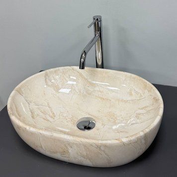 Умивальник (раковина) VBI MODENA S BEIGE STONE GLOSSY накладний VBI-012007 фото