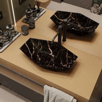 Умивальник (раковина) VBI VENEZIA S MARBLE BLACK MATT накладний VBI-012403 фото