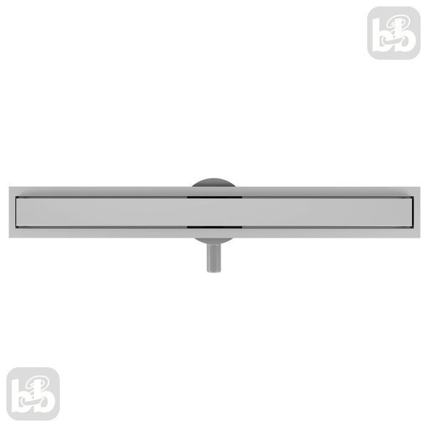 MASTER LINEA Pura лінійний трап 700мм, комбінований затвор, поворотний сифон, патрубок &Oslash;40/50, з решіткою під плитку, cepillado cromo 109636 фото