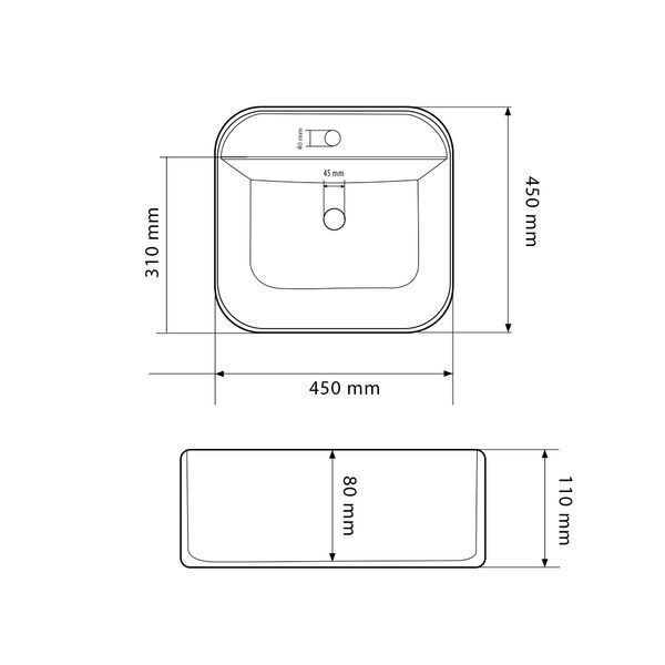 Умивальник (раковина) VBI LESINA 2 WHITE накладний VBI-015301 фото