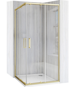 Душова кабіна REA CITY 90х90 BRUSHED GOLD REA-K6443 фото