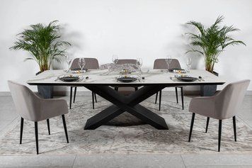 Стіл BELFORT 240*100*76 Laminam Bianco Statuario Venato (5mm) АР000092342 фото
