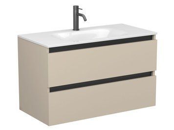 Тумба підвісна NATURA кашемір, МДФ, з умивальником JESSEL 900 Miraggio 8814864 фото