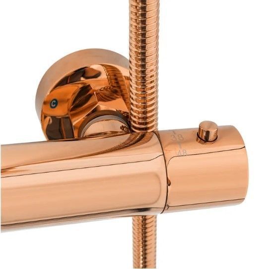 Душовий гарнітур REA LUNGO ROSE GOLD рожеве золото з термостатом та виливом REA-P6606 фото