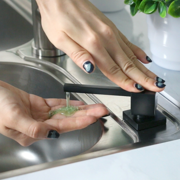 Дозатор для кухонної мийки чорний врізний Nett DTB-300 + трубка 322 фото