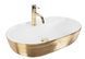 Умивальник (раковина) REA AURA 61 BRUSHED GOLD WHITE накладний REA-U6900 фото 1