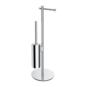 йоржик для унітазу з утримувачем для туалетного паперу Omnires Modern Project brushed chrome (MP60810CR) MP60810CR фото