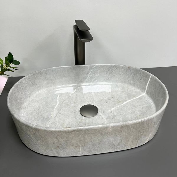 Умивальник (раковина) VBI VERONA 50 GREY STONE GLOSSY накладний VBI-011310 фото