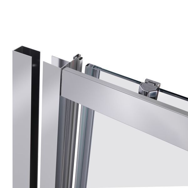 Душові двері в нішу Qtap Taurus CRM209-1.C6 90-100x200 см, скло Clear 6 мм, покриття CalcLess TAUCRM2091C6 фото