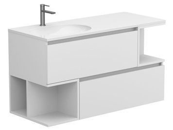 Тумба підвісна URBAN Біла матова з умивальником NEW YORK 1200 L Miraggio 8815634 фото