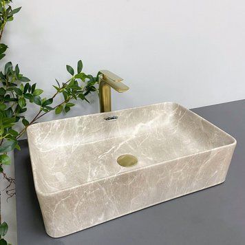 Умивальник (раковина) VBI ARABBA M BEIGE STONE MATT накладний VBI-013504 фото