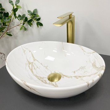Умивальник (раковина) VBI PARMA STAINS GLOSSY накладний VBI-011015 фото