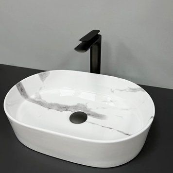 Умивальник (раковина) VBI VERONA 50 MARBLE NATURE GLOSSY накладний VBI-011311 фото