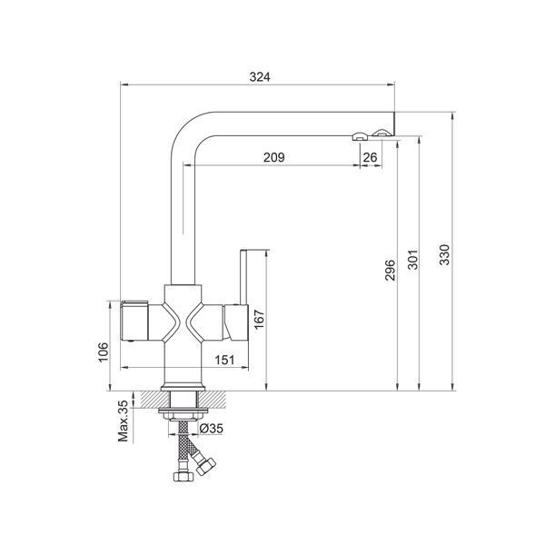 Kitchen DUO змішувач для кухні 8cfa8886-4e50-11ef-bb6b-a0423f42a789 фото